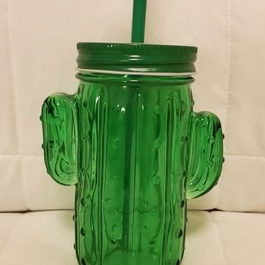 Cactus Glass Mason Jar Cup